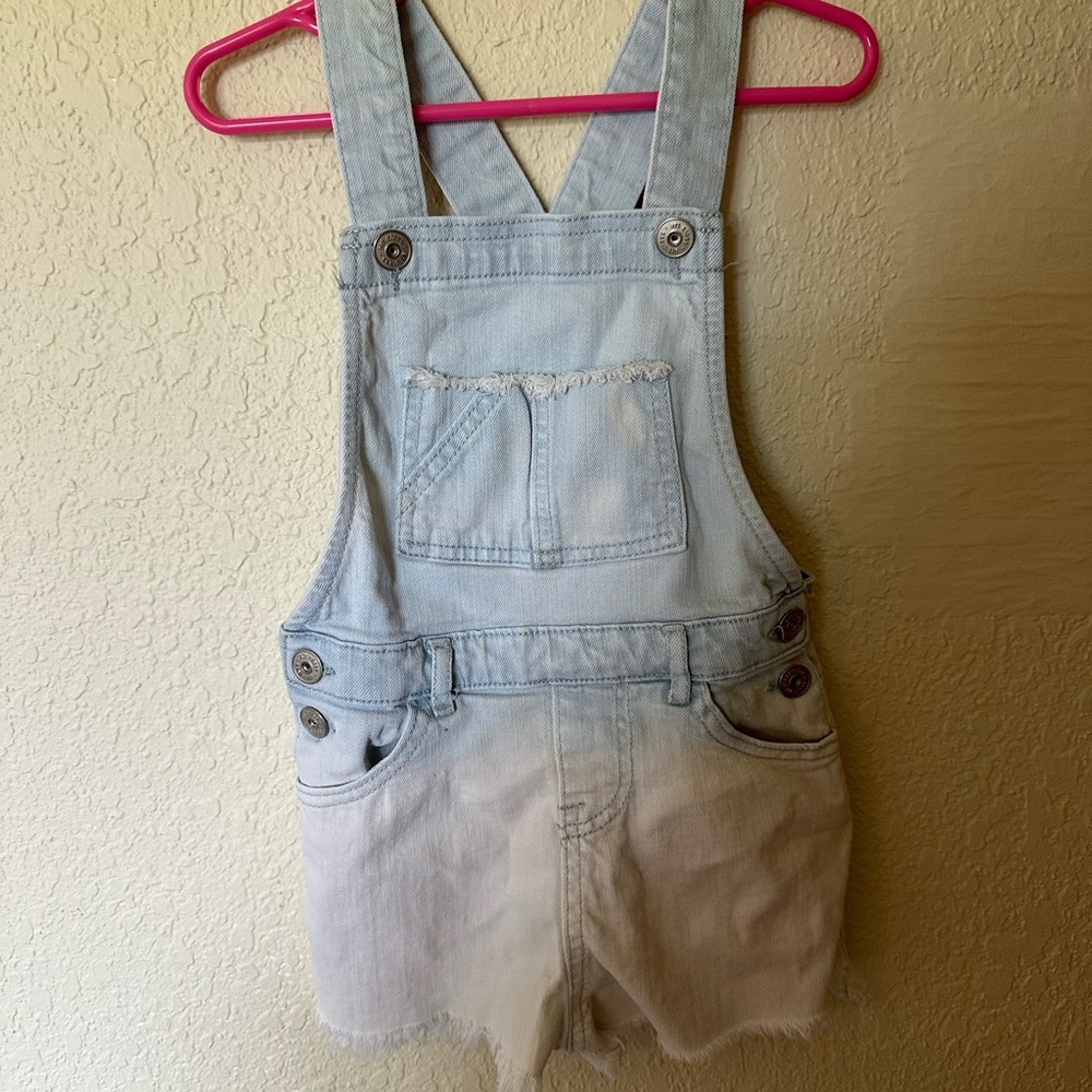 Denim overall shorts.  Size 4t.